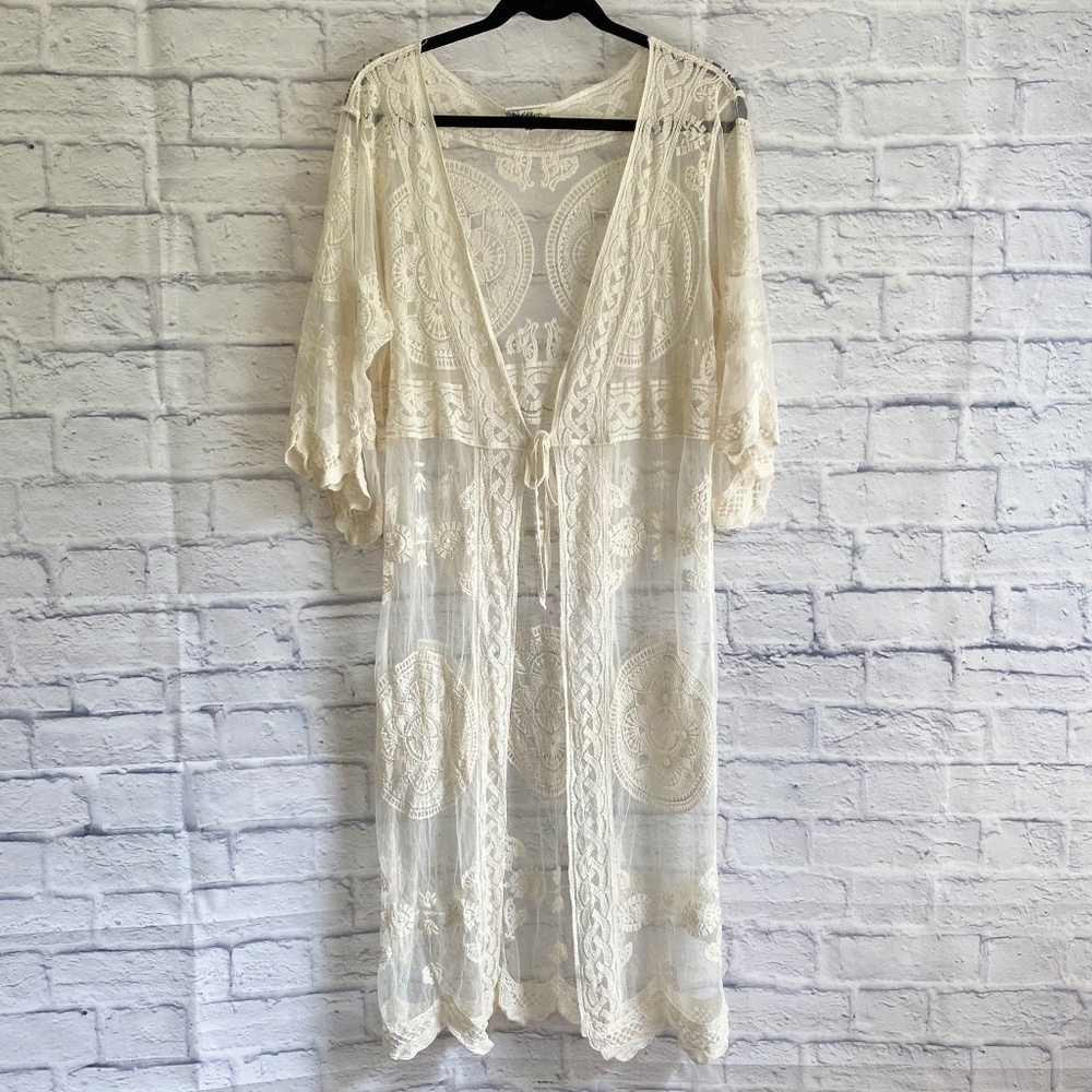 REBELLION LONG IVORY LACE COVERUP